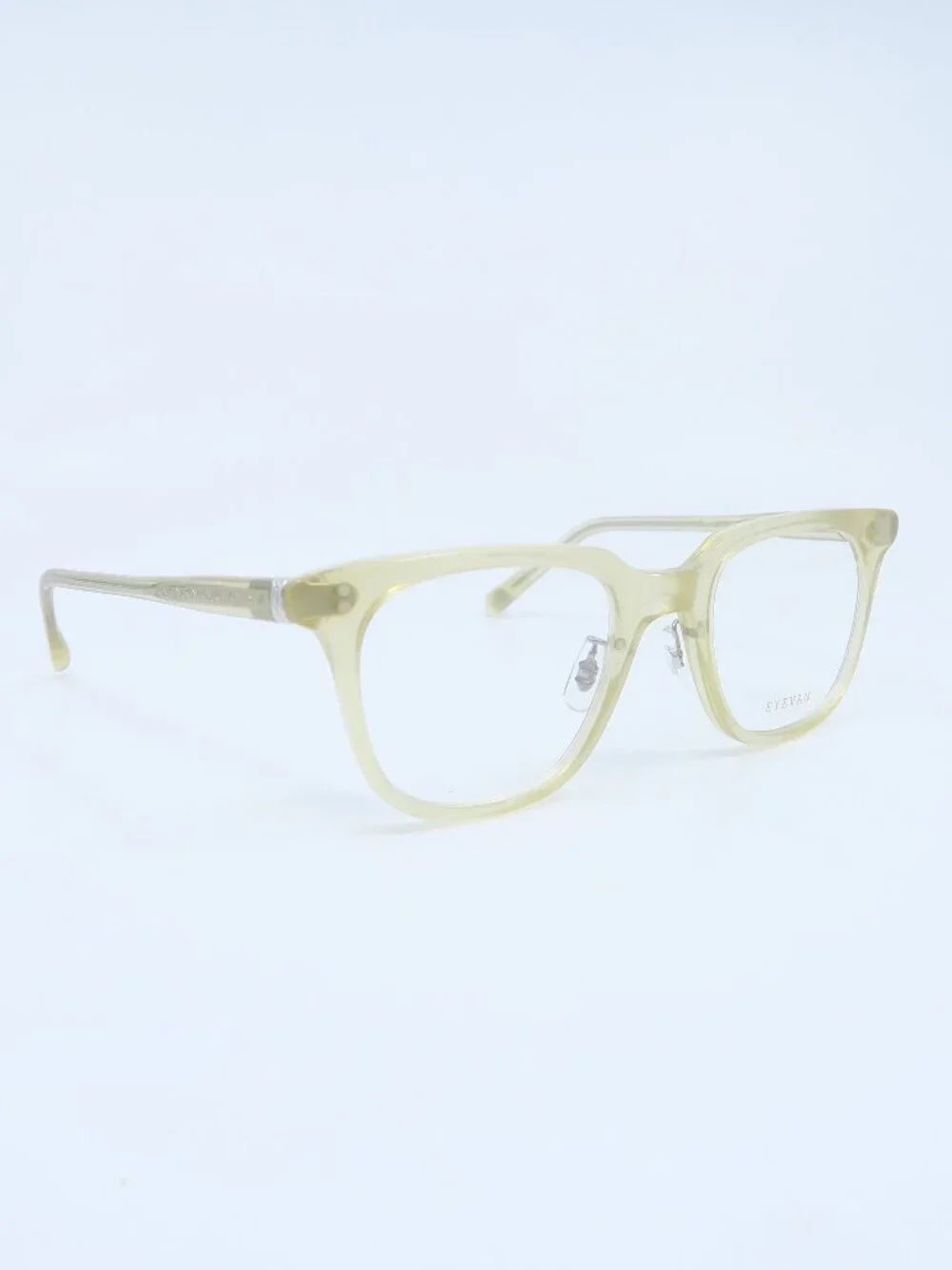 Eyevan FRANZ STW 49mm  Transparent Yellow New Men's Square Eyeglasses Frames.